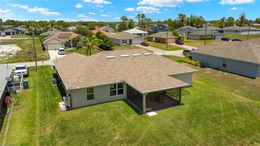Aerial perspective of suburban area