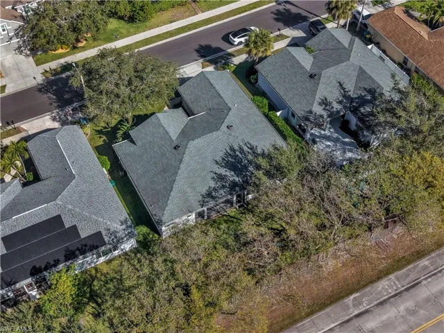 Aerial perspective of suburban area
