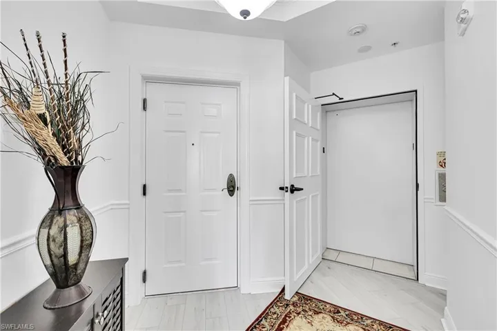 Semi-private elevator entrance from foyer