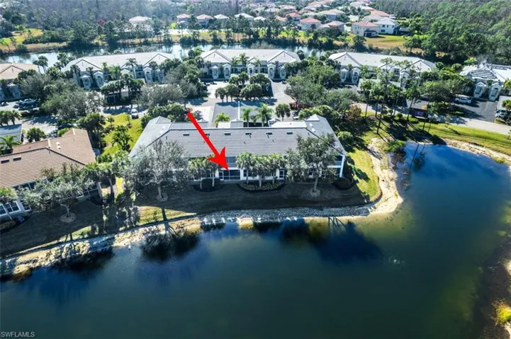 Drone / aerial view of a nearby body of water