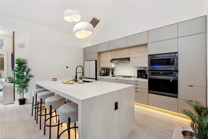 Brand new and expanded kitchen.  Island has storage on both sides