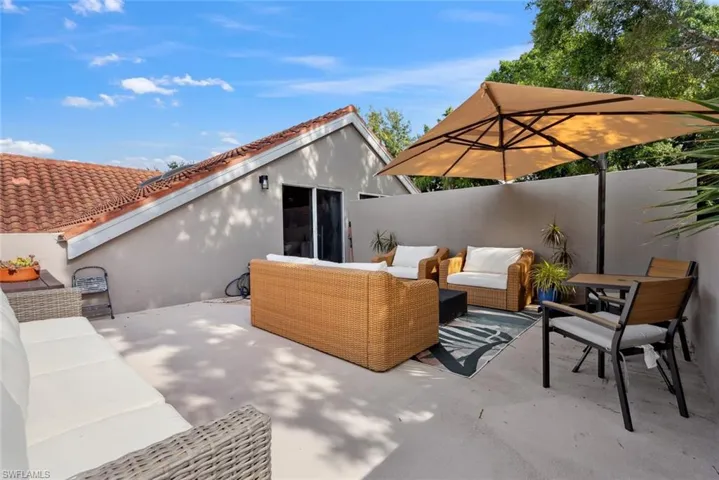 View of terrace with an outdoor living space