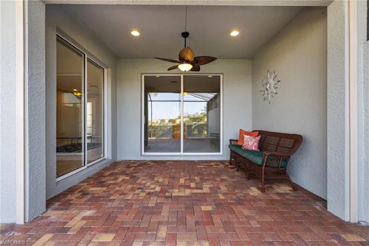 View of patio / terrace featuring ceiling fan