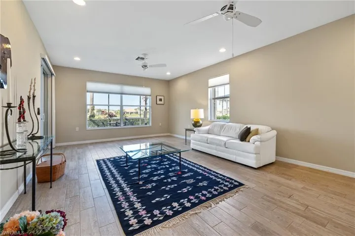 Living room with ceiling fan
