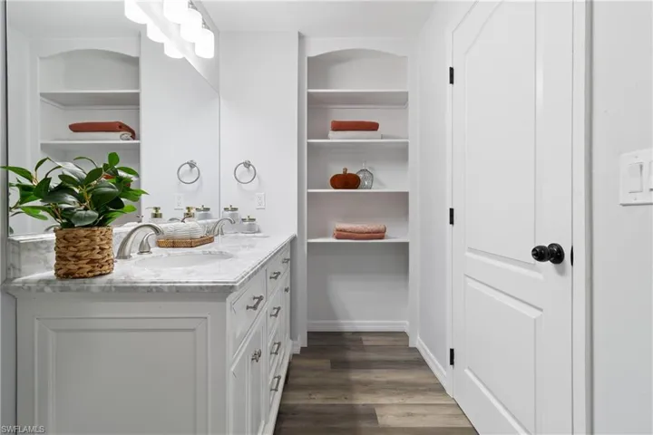 Storage area with a sink