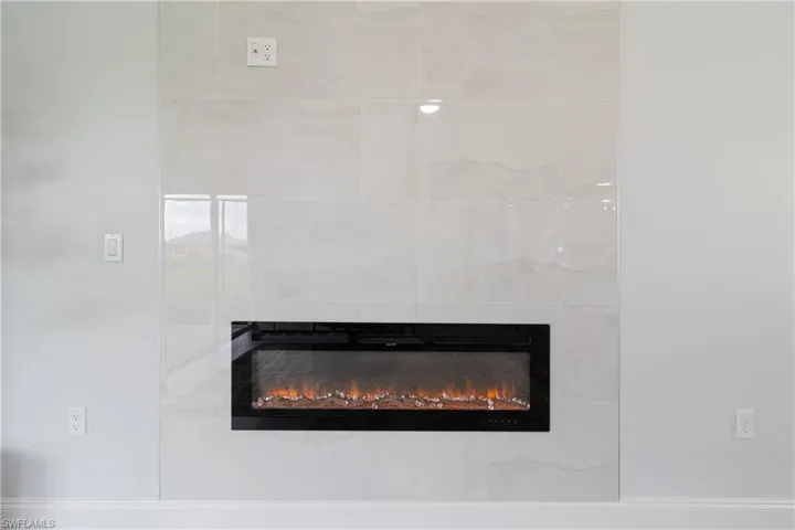 Details featuring a tile fireplace