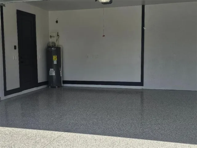 Garage with electric water heater