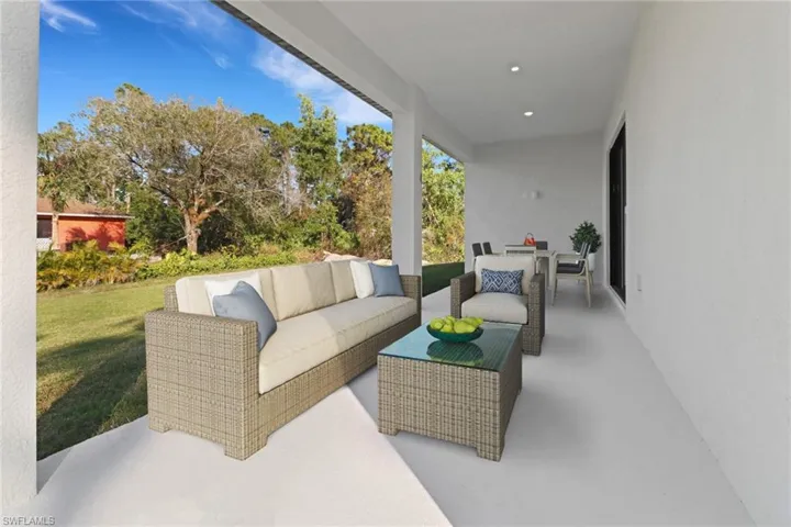 View of patio with an outdoor living space