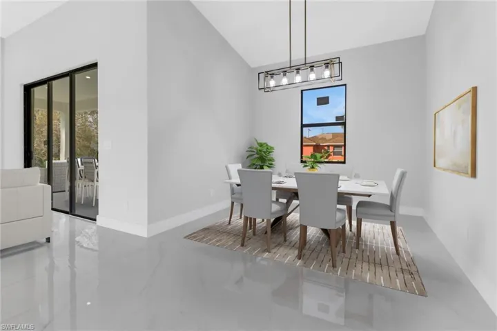 Dining room with a healthy amount of sunlight