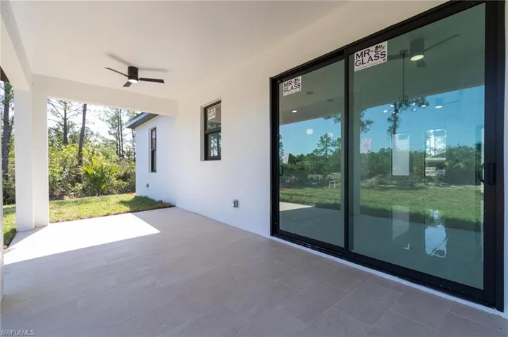 View of patio / terrace featuring ceiling fan