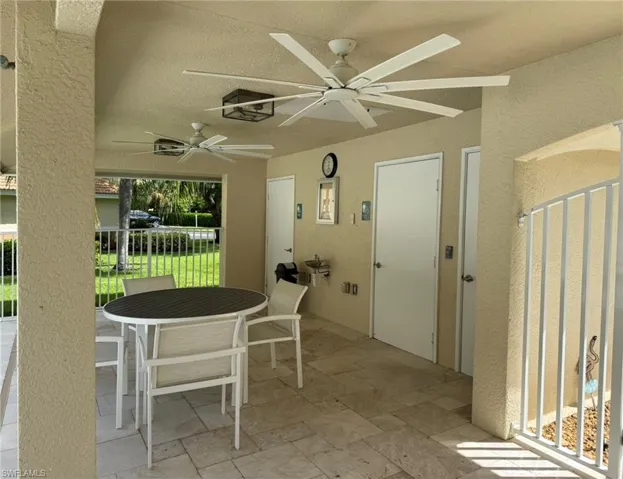 View of patio area at the community pool