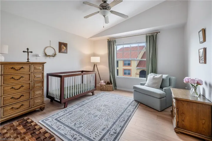 Guest Bedroom Vinyl Flooring, Vaulted Ceiling.