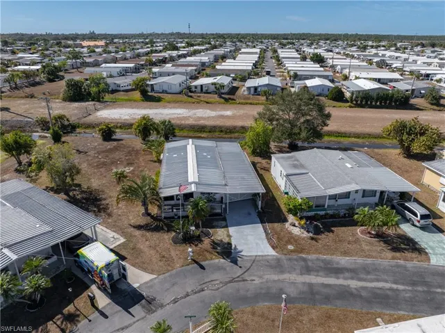 Aerial perspective of suburban area