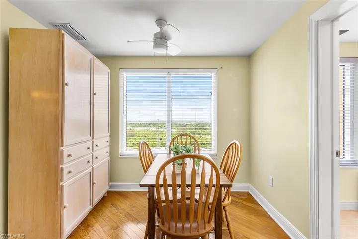 The informal dining room can also serve as an office or den, tailored to your needs.