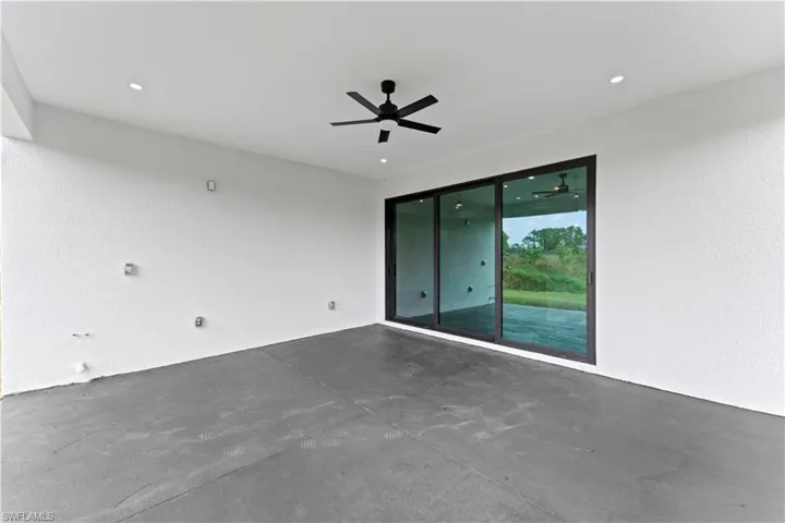 Spare room featuring ceiling fan