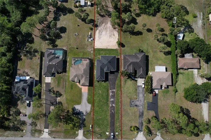 Birds eye view of property with a residential view