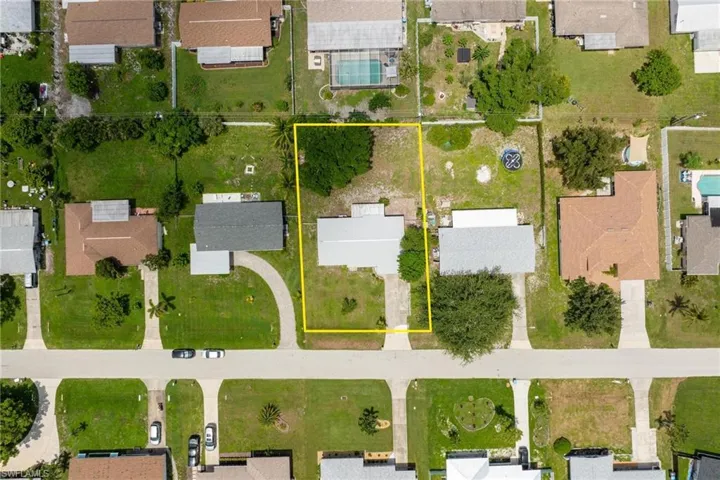 Birds eye view of property