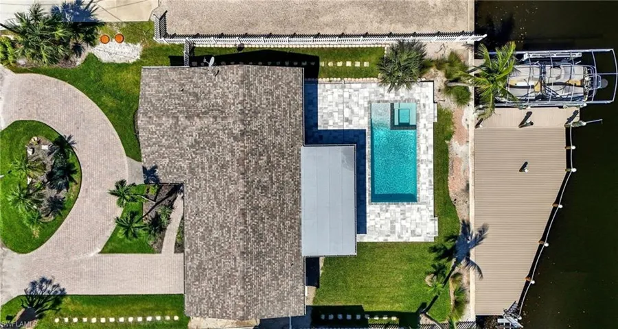Drone / aerial view of a pool - Virtually Edited Image