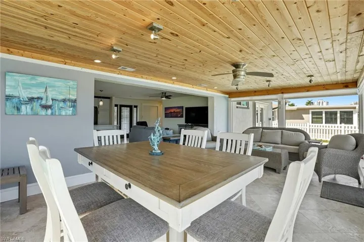 Dining area with wooden ceiling - Virtually Edited Image
