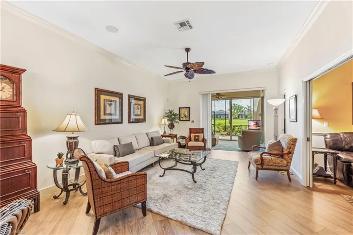 Living Room open to Florida Room and Den