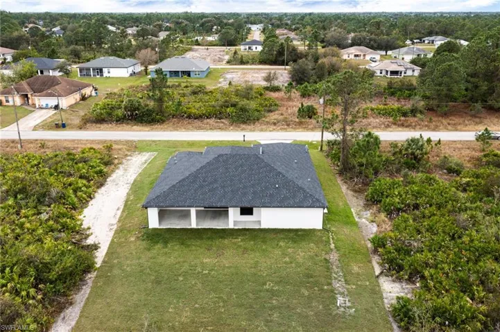 Aerial perspective of suburban area