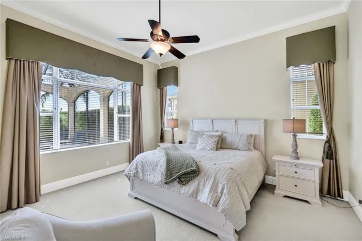 Primary bedroom with view of the lake