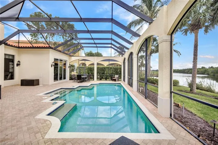 Swimming pool with a long water view