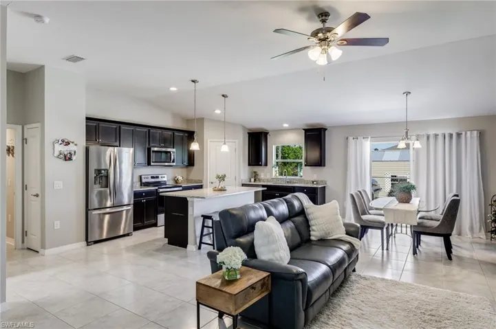 Kitchen and living area