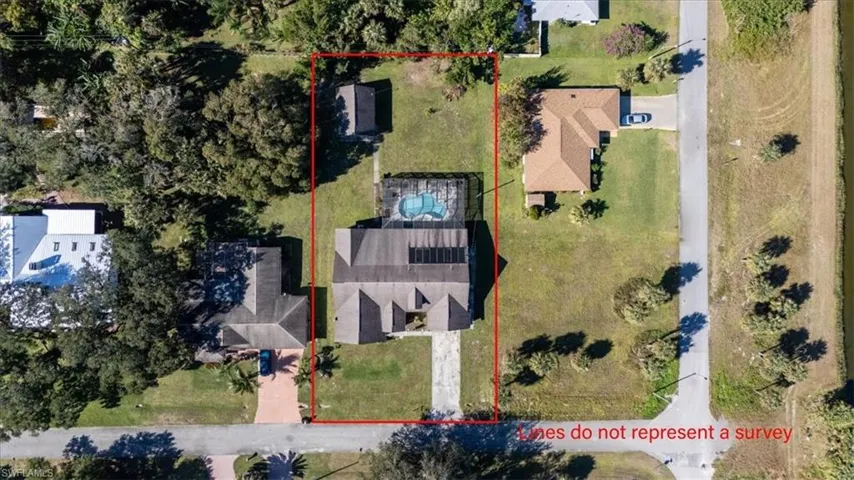 Birds eye view of property