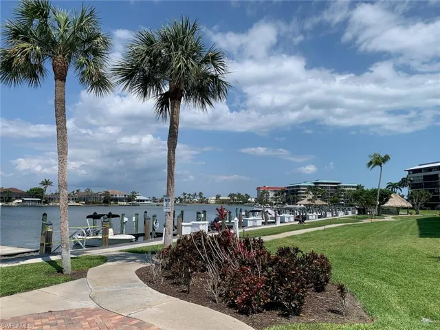 View of home's community featuring leasable Dock area.