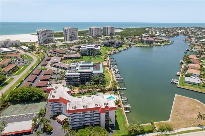 View of urban area with a nearby body of water