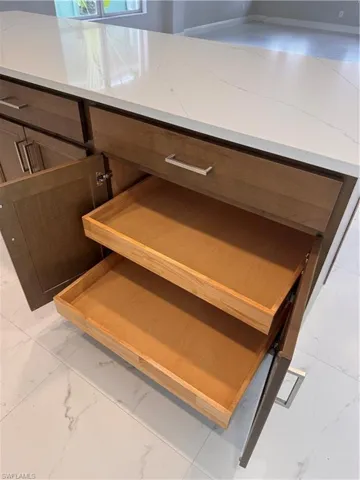 roll out shelves in all cabinets