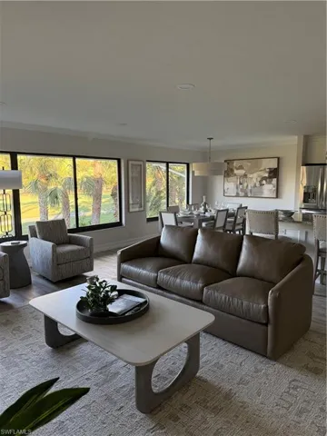 Living room with crown molding