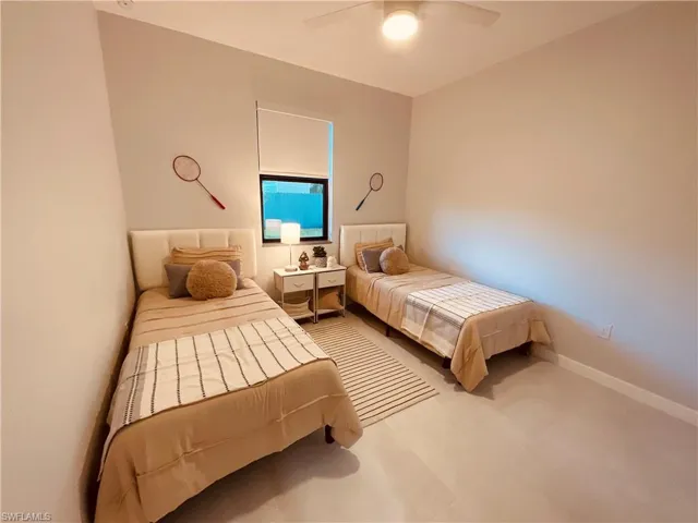 Bedroom with ceiling fan