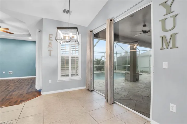 Dining Area with Sliders to the pool