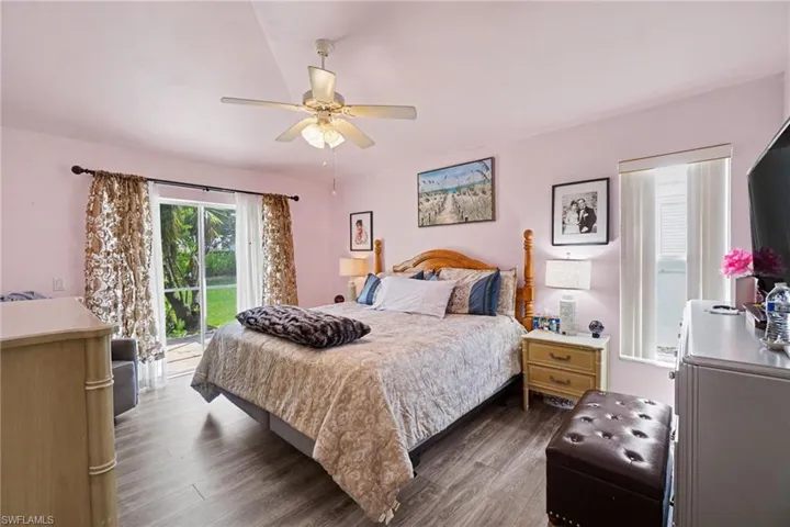 Main bedroom with large slider to lanai