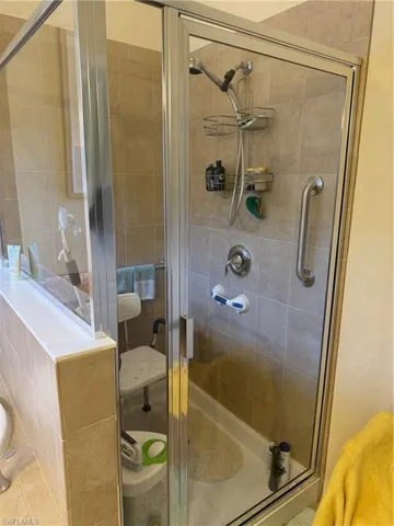 Primary bathroom with an enclosed shower