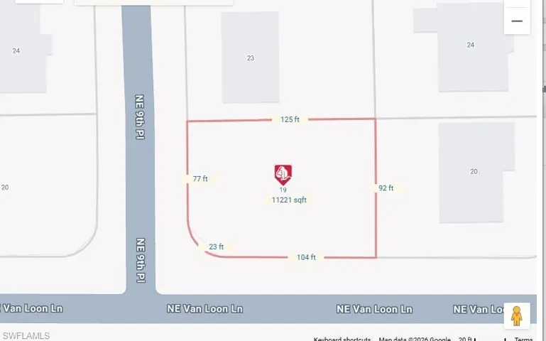 slightly oversized corner lot