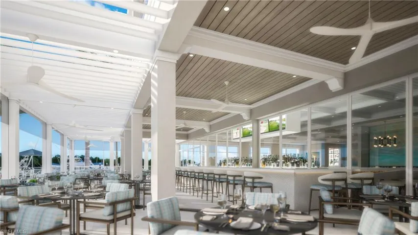 Rendering 1st floor Waterside Grille outside overlooking Pool-Marina
