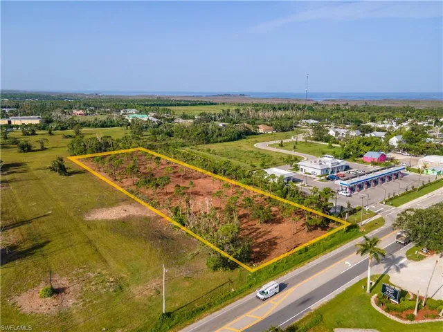 Aerial view of Pine Island Road frontage