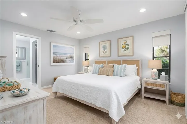Virtual staging with coastal decor.