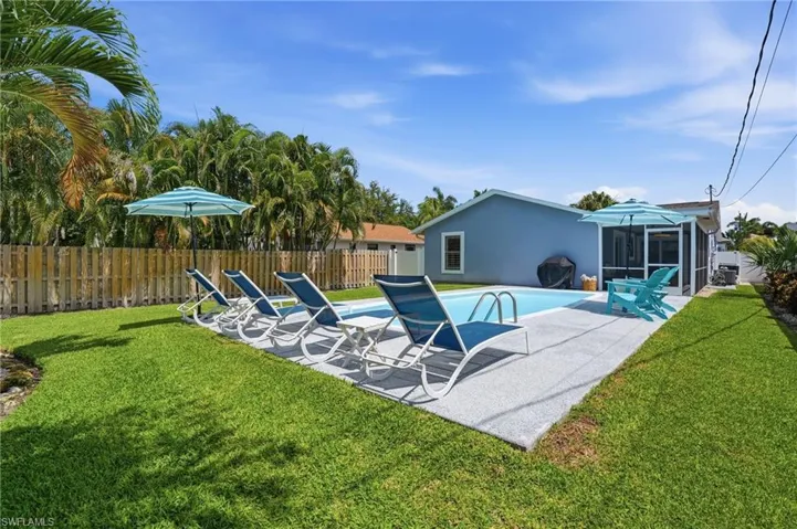Fenced-in back yard