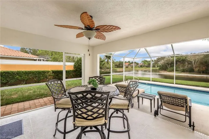 Dine, Lounge, or Swim all while enjoy this private lake view!