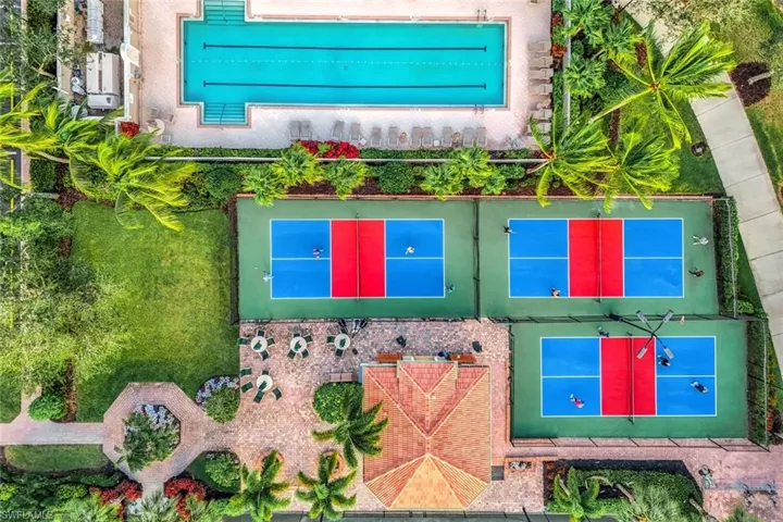 Three Lighted Pickleball Courts and dedicated Lap Pool