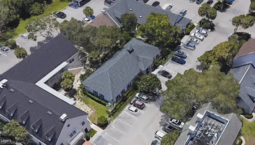 Aerial view featuring property