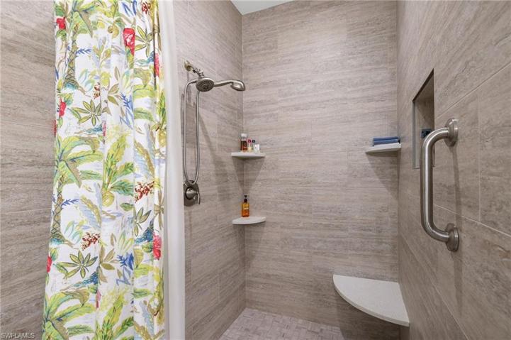The easy access shower is BIG at 5' x 4.5'