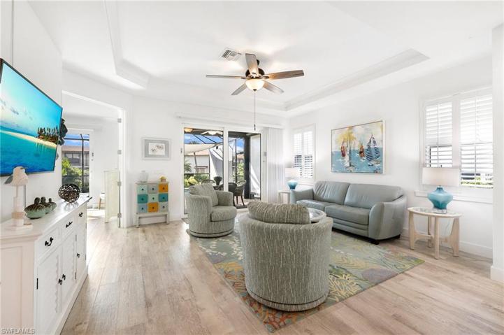 The tray ceiling adds an extra touch of class