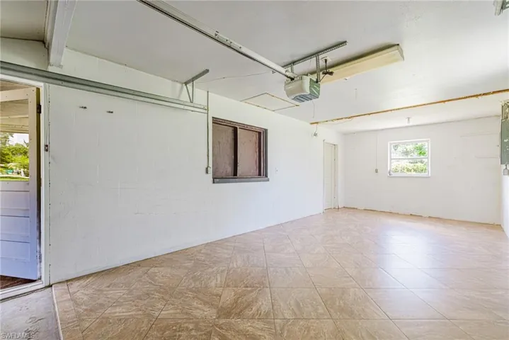 Enclosed garage area