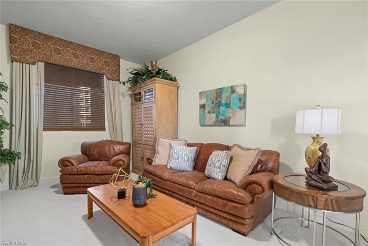 Living room with carpet floors