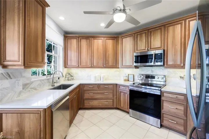 New Quartz counters and Marble backsplash